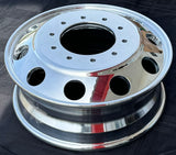 19.5" x 6.00" Aluminum Wheels High Bothside polished Dual 10 x 225mm F-450/550 TerraStar, Ram 4500/5500